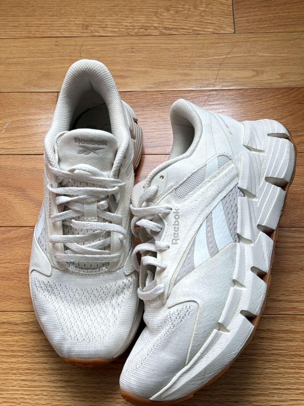 Reebok Women's Cream and Gum-Trim Running Sneakers